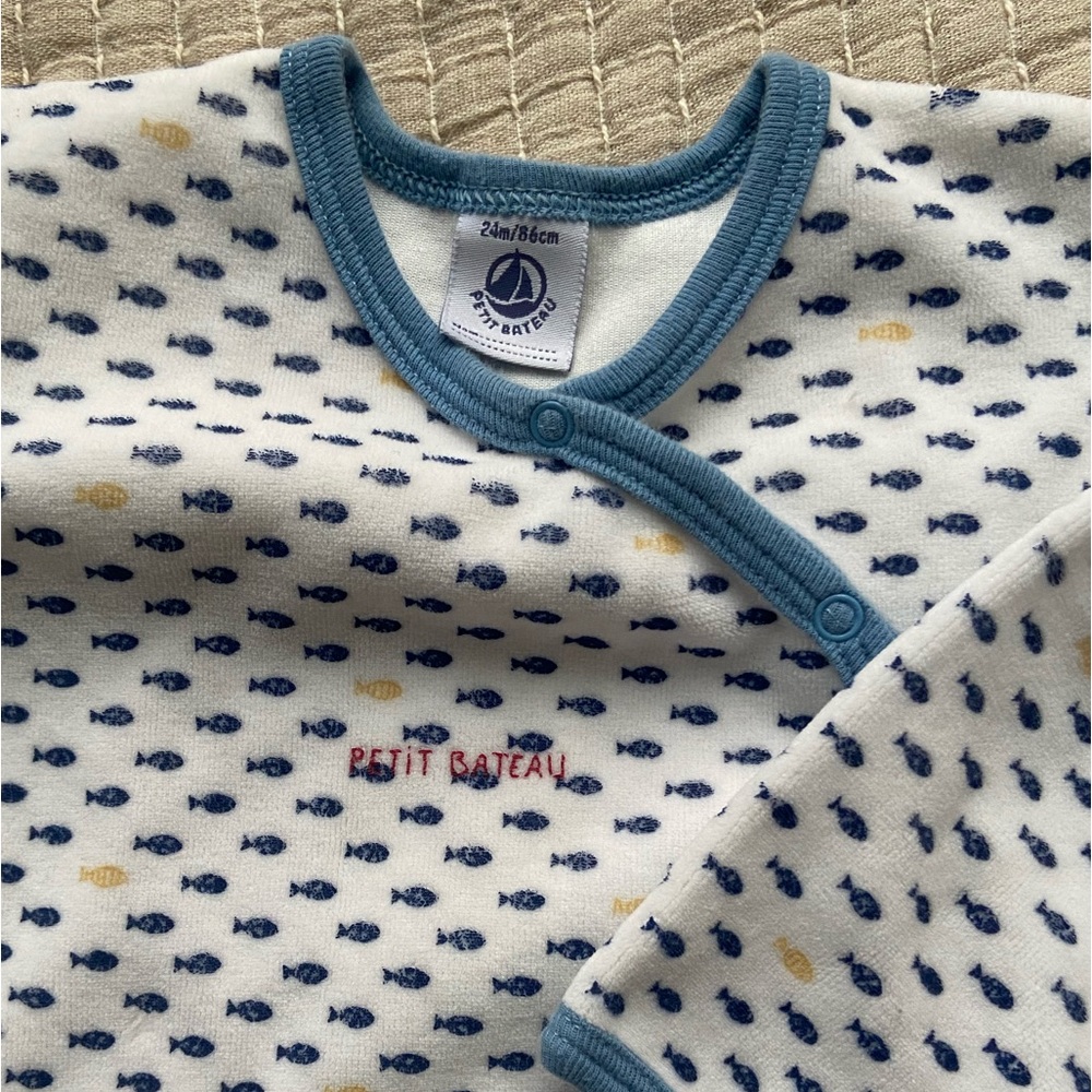 Petit Bateau Velour Footie Sleeper